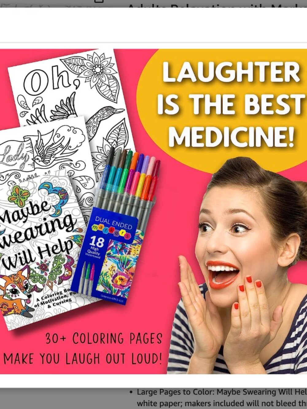 Maybe Swearing Will Help Adult Coloring Book Set - Picture 2 of 7
